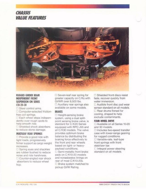 1986 Chevrolet Truck Facts Brochure Page 56